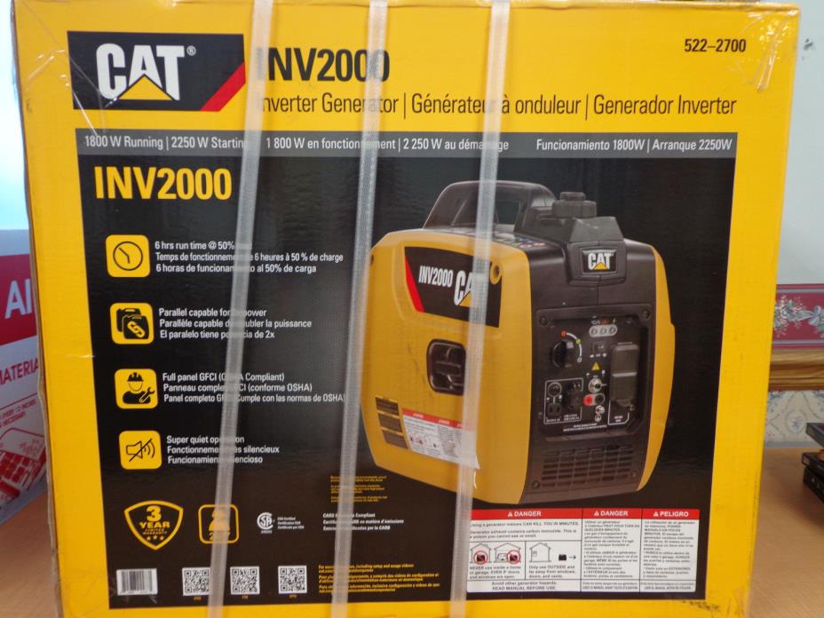 NEW! CAT INV2000 1800 Watt Portable Inverter Generator Caterpillar 522-2700