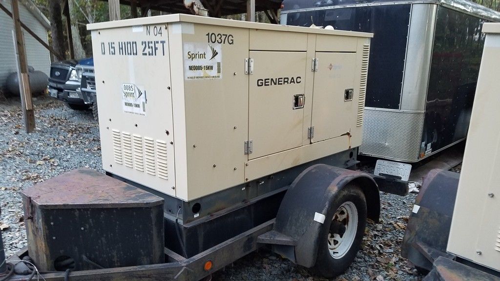 Generac 15 kW Portable Diesel Generator - 1,645 Hours - Ready To Go!