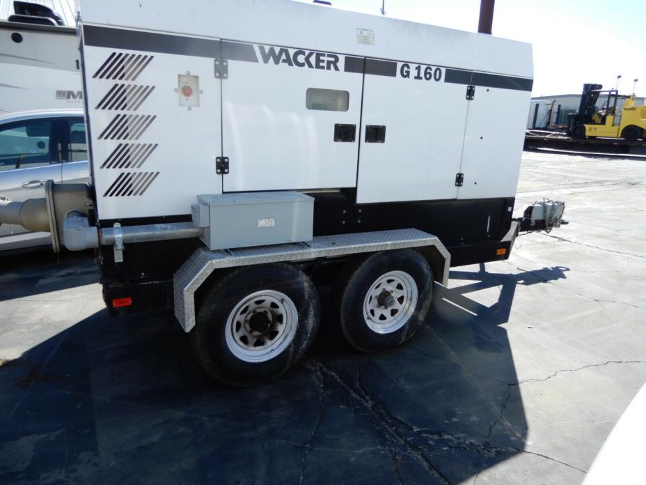 WACKER G 160 GENERATOR ON TRAILER WITH DIESEL TANK 248 HOURS !