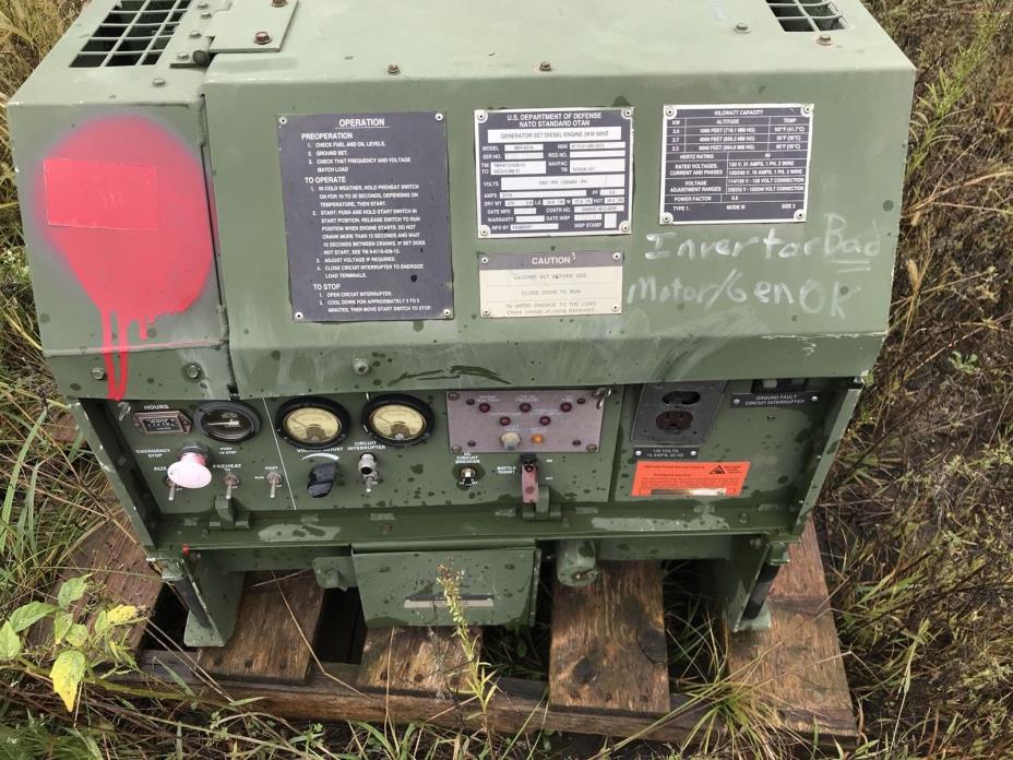 Fermont MEP-831A 3kW Diesel Generator Tactical Quiet Military Parts/repair 2001