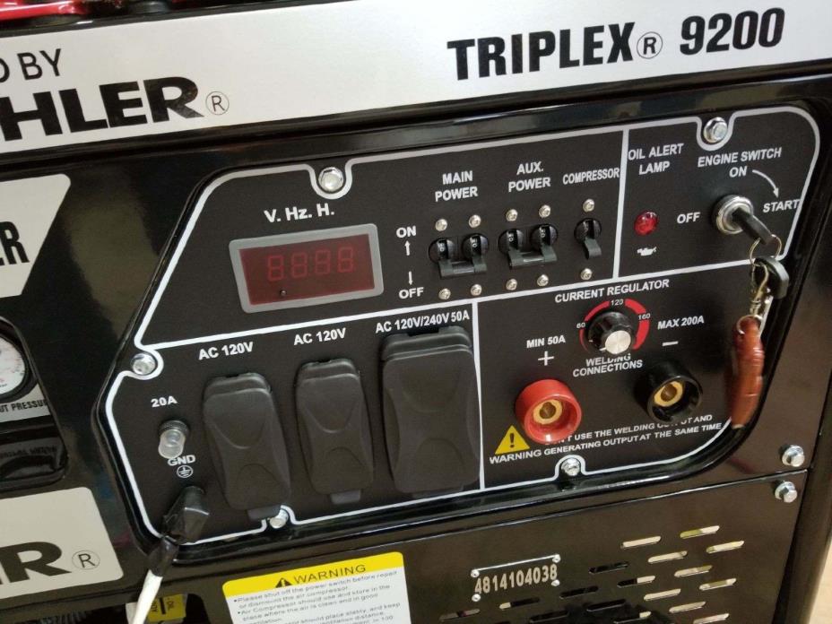AMP KOHLER TRIPLEX 9200 RS 3 IN 1 GENERATOR/COMPRESSOR/WELDER