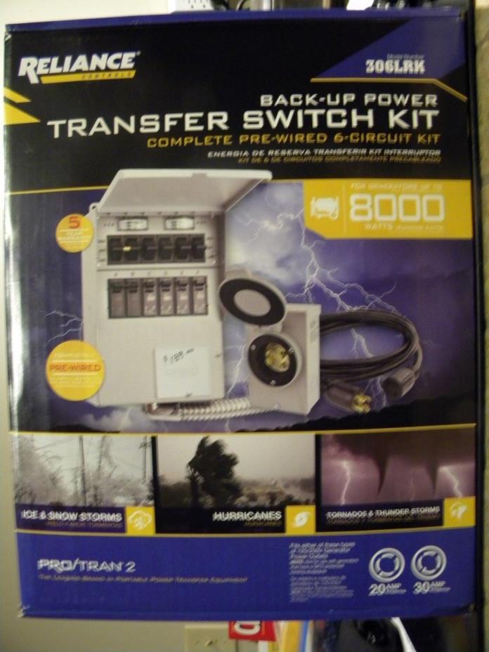 Reliance Transfer Switch Kit - Model 306LRK - Brand New Factory Sealed