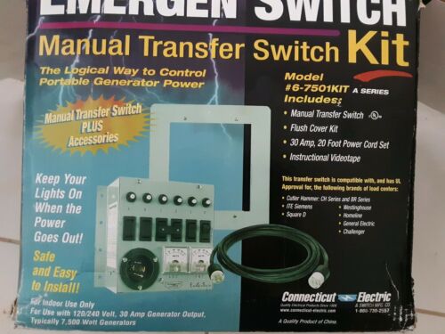 EmerGen Switch - Manual Transfer Switch Model No. 6-7501kit generator backup