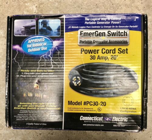 Emergen Switch 20’ 30 Amp Power Cord Set Model# PC30-20