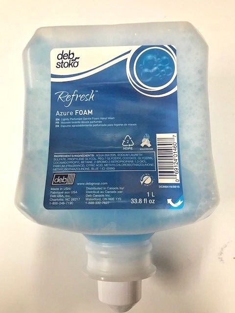 DEB Foam Hand Soap,1000mL, Fresh,PK6, AZU1L, Blue