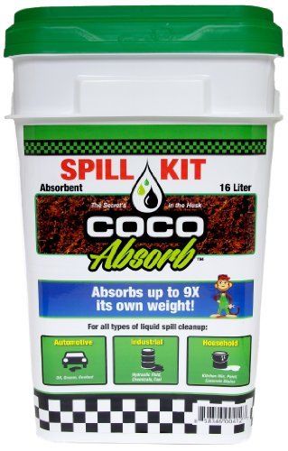 Coco Absorb Spill Kit,16 Liters Absorbent Organic Coconut, HuskCCA-16LT-SPKT-C