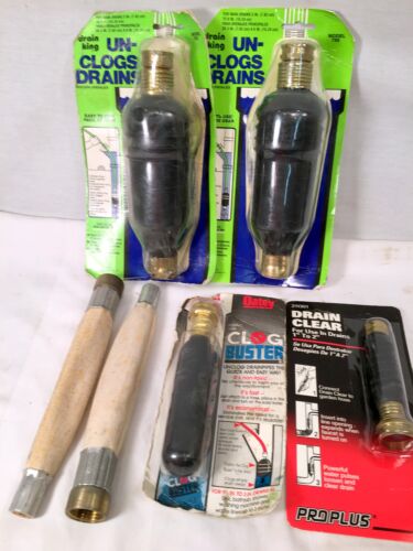 Six  Drain Cleaners End of Hose 3 Different Sizes Styles Plumbing