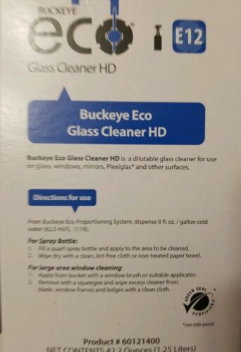 Buckeye Eco Glass Cleaner HD E12.  84 Quarts/diluted for Glass!!! Smells Great