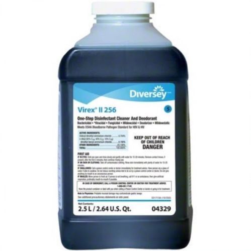 1 Bottle - 2.5L 2.64qt Virex II  256 One-Step Disinfectant Cleaner Diversey 4329