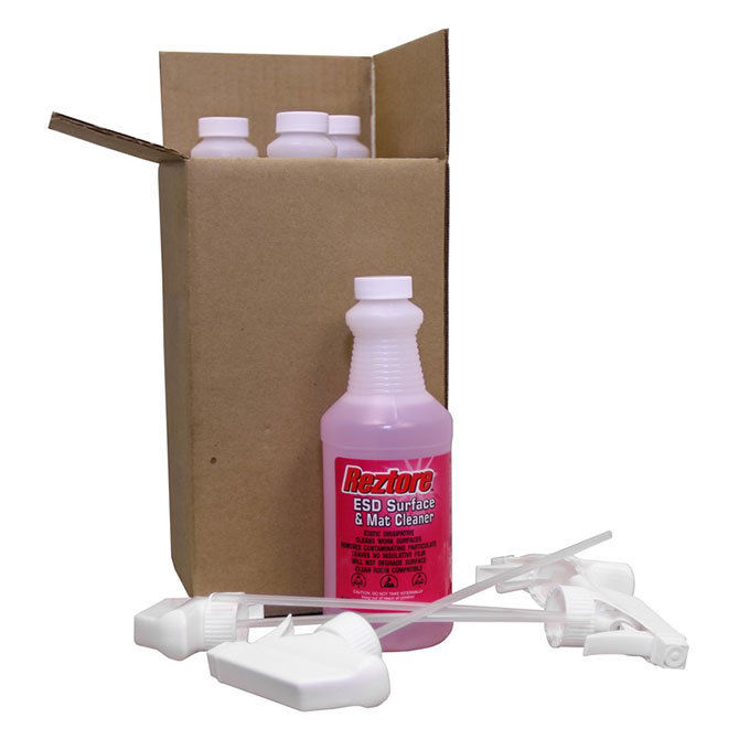 Desco 10439 Reztore Antistatic Surface & Mat Cleaner, 16 Oz. Spray, 4 PK
