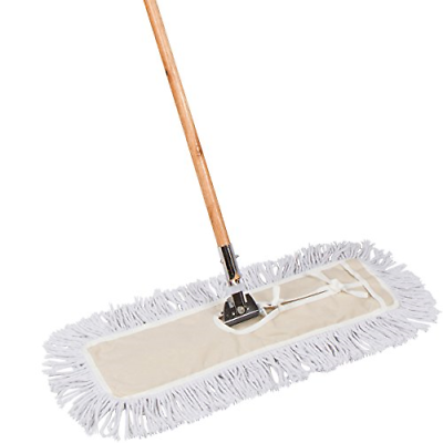 AMR Market 24 Inch Industrial Strength Cotton Dust Mop with Solid Wood Handle X