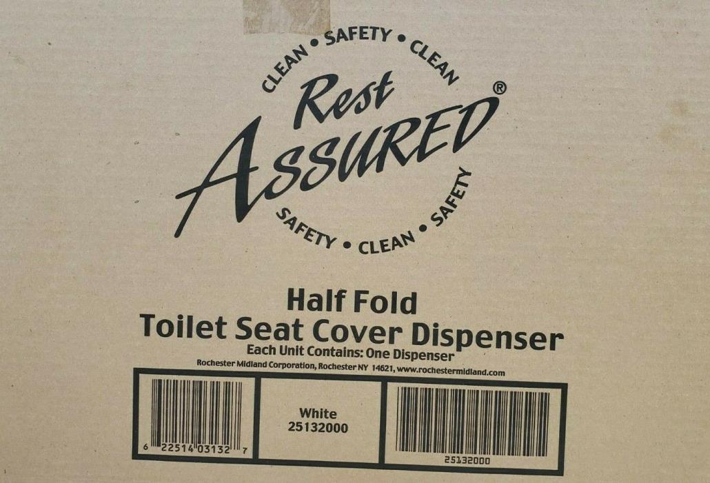 REST ASSURED HALF FOLD TOILET SEAT COVER DISPENSERS WHITE 25132000