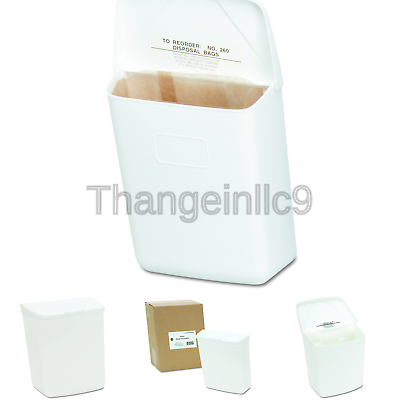 Hospeco Feminine Hygiene Receptacle, White ABS Plastic, 250-201W Rectangular