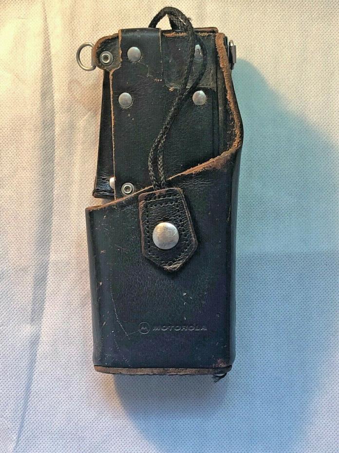 Vintage Original MOTOROLA Leather Belt Clip & Case Two Way Radio Holder Holster
