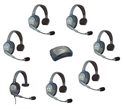 Eartec HUB7SMXS - 7 Person System with 6 Single Wireless Communication Headsets