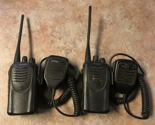 Pair Of Kenwood TK-3160 UHF Portable Two Way Radios - GUC - Working - No Charger