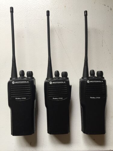 3 Motorola CP200 UHF 4 Channel Radios With New Housings & New Accessories