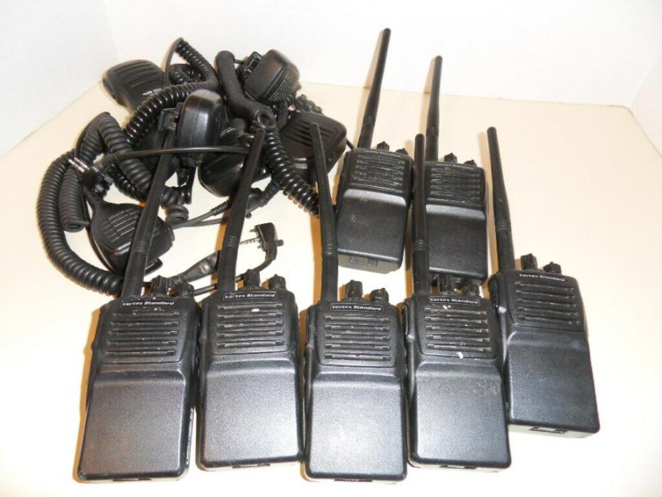7 USED VERTEX STANDARD VX-351-DO-5 VHF Hand Held RADIOS 16ch. (inv#21)