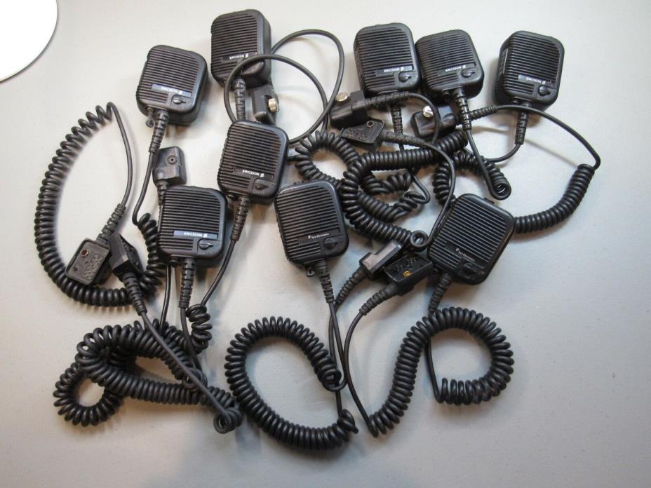 Lot of 9 Ericsson & Tyco Mobile 2-Way Radio Microphones KRY101 1617/73