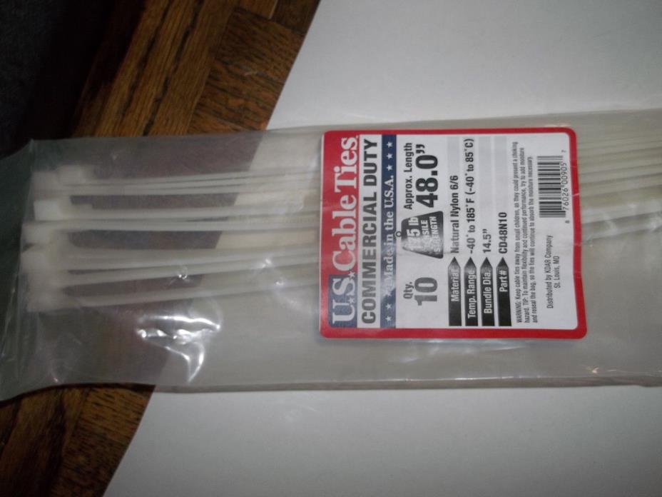 US CABLE TIES COMMERCIAL DUTY NATURAL NYLON 6/6 -40° - 185°F 48