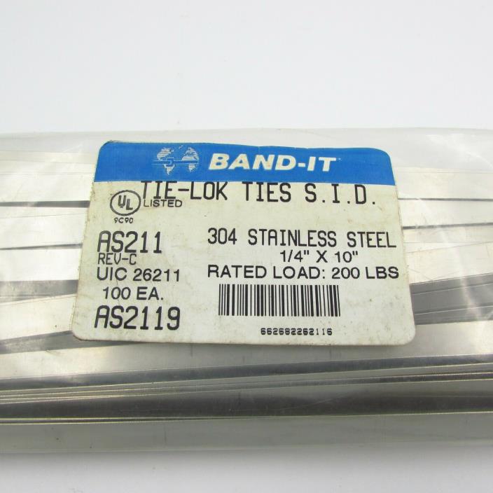 BAND-IT AS2119 Tie-Lok 304 Stainless Steel Cable Ties 1/4