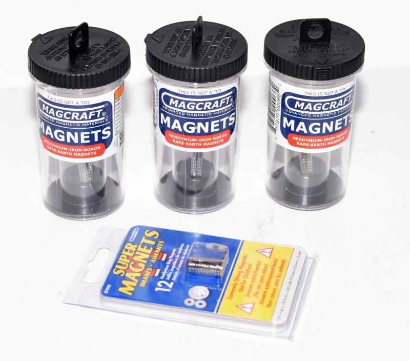 LOT Magcraft Rare Earth 1/8 In.x1/16 In. Disc Magnet (100-Pack) Shiny Corrosion