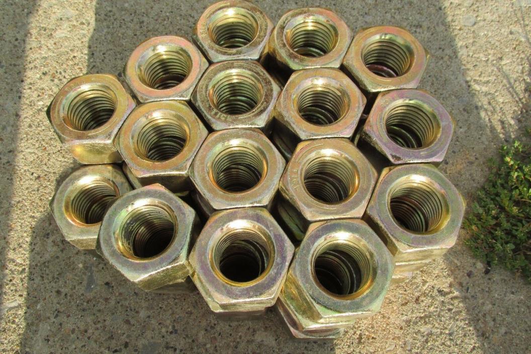LOT OF (8) - SFC GRADE 8 YELLOW CODED COURSE THREAD HEX NUTS - 1 1/4