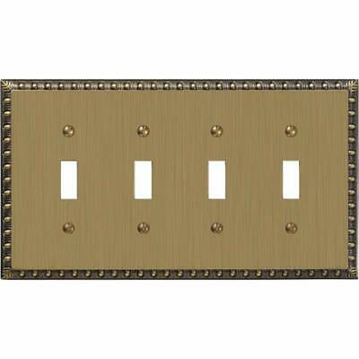 Amertac 90T4BB Egg & Dart Brushed Brass Cast Wall Plate, Toggle - Switch And