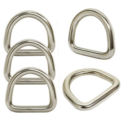 5 PC 40MM Welded D Ring Marine Boat Rigging 316 Stainless SteeL 800 Lb Cap