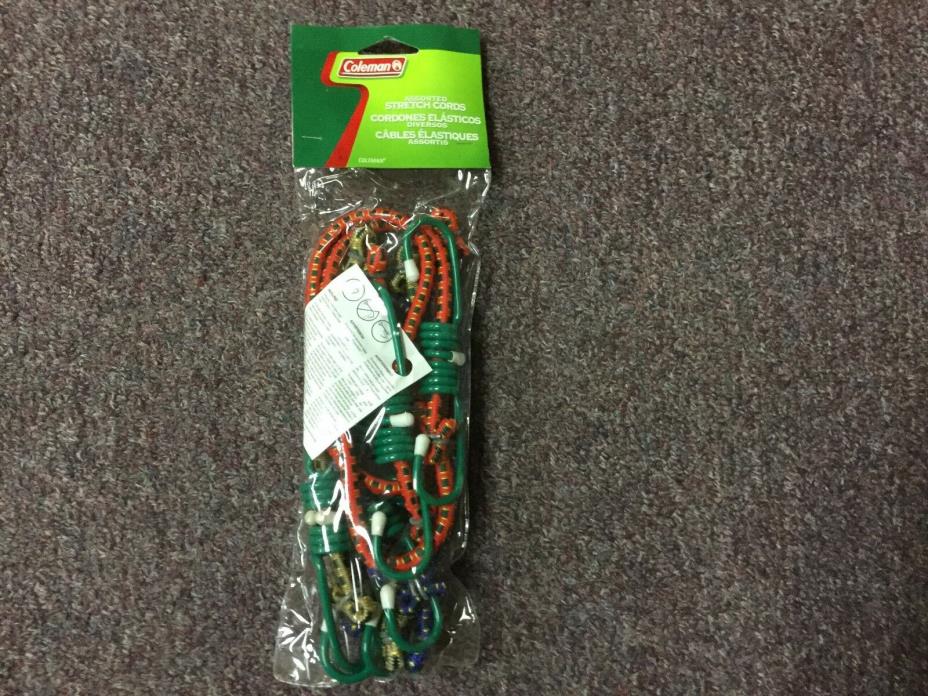 New in Package Coleman Assorted Stretch Cords - 2 Each of 12