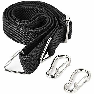 Flat Bungee Cord With Hooks Adjustable Fits Size (black) -