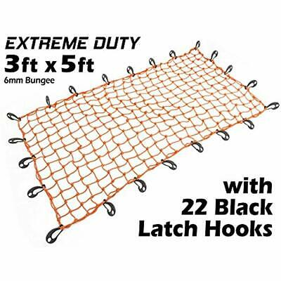 3ft X 5ft PowerTye Mfg EXTREME Duty 6mm Bungee Elastic Cargo Net Stretches To 22