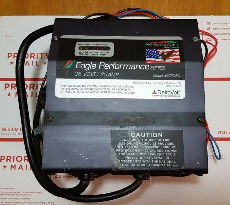 36 Volt 25 AMP Battery Charger Eagle 36250BU Pro Charging Sys. 100/115/230 VAC