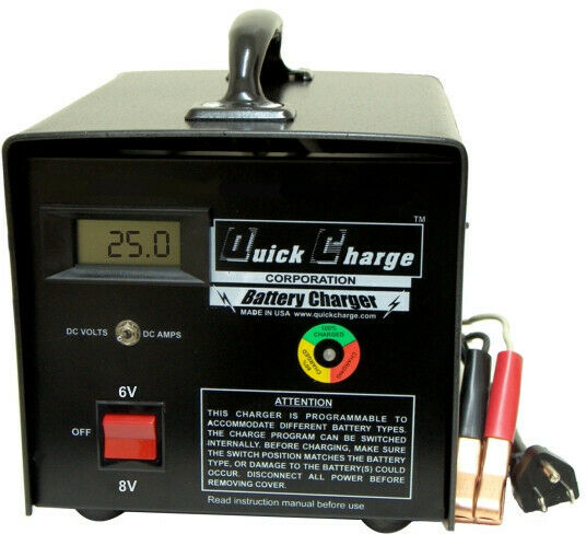 Battery Charger 6 & 8 Volt Golf Cart Batteries, 25 Amp