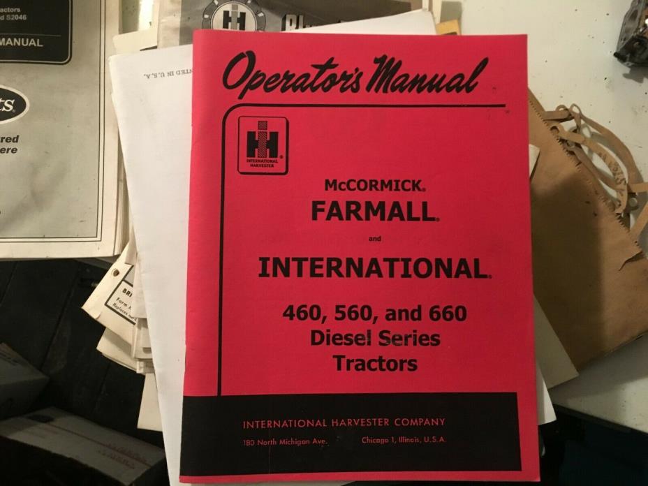 NEW IH International Farmall 460 560 660 Antique Tractor Repro Operators Manual