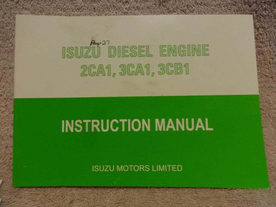 ISUZU DIESEL INDUSTRIAL ENGINE 2CA1, 3CA1, 3CB1 INSTRUCTION MANUAL