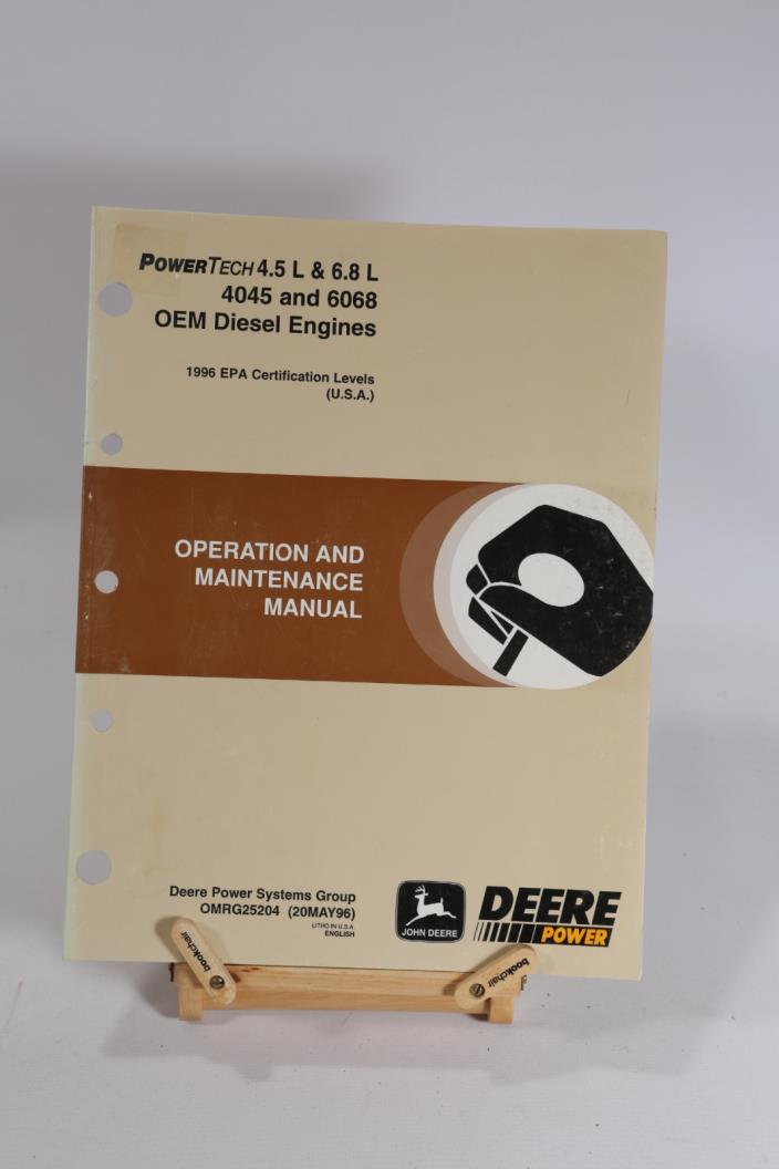 JOHN DEERE 4.5L 6.8L 4045 6068 Diesel Operation & Maintenance Service Manual