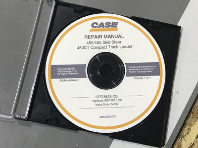 CASE 450 465 450CT Skid Steer SERVICE REPAIR MANUAL CD