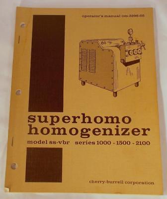 Vtg Superhomo Homogenizer Operators Manual Cherry Barrell OM-5296-05 ss-vbr 1000