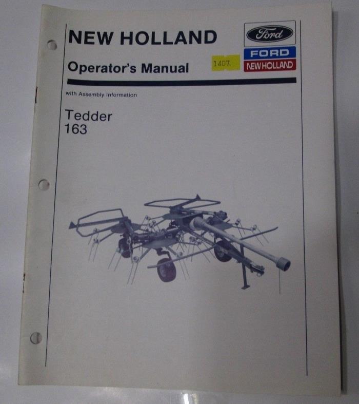 New Holland  163 Tedder Operators Manual