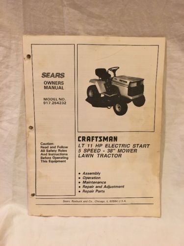 Vintage Sears Mower Lawn Tractor Craftsman Owners Parts Manual LT 11 917.254232