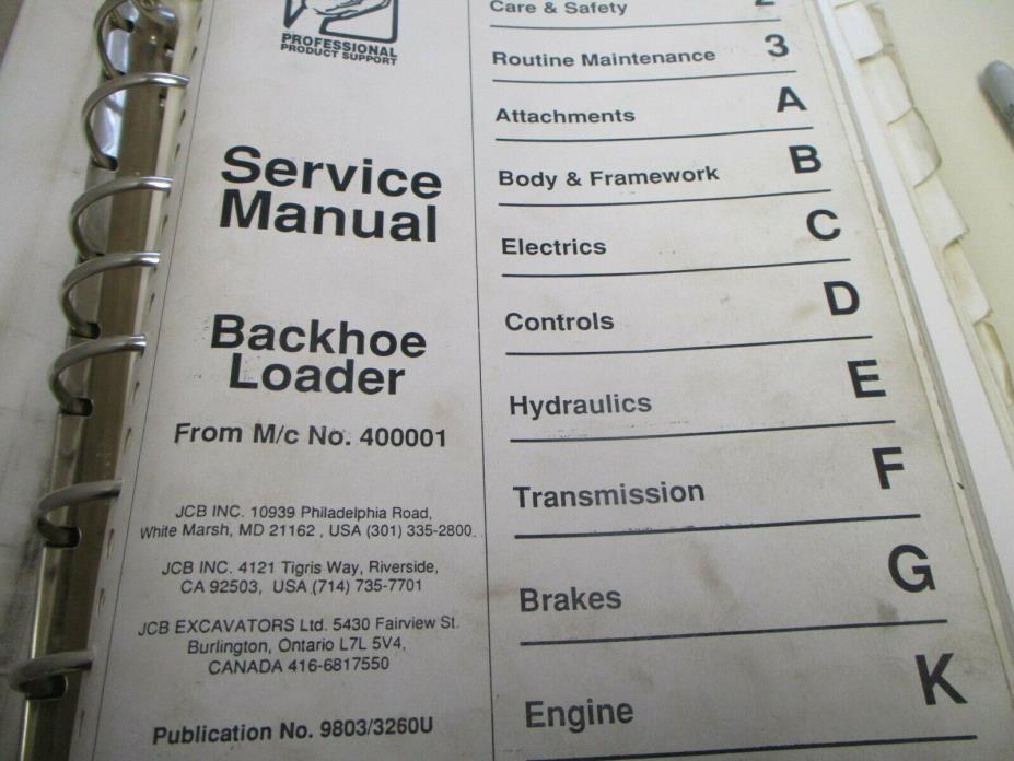JCB Backhoe Loader Series 2 Service Manual