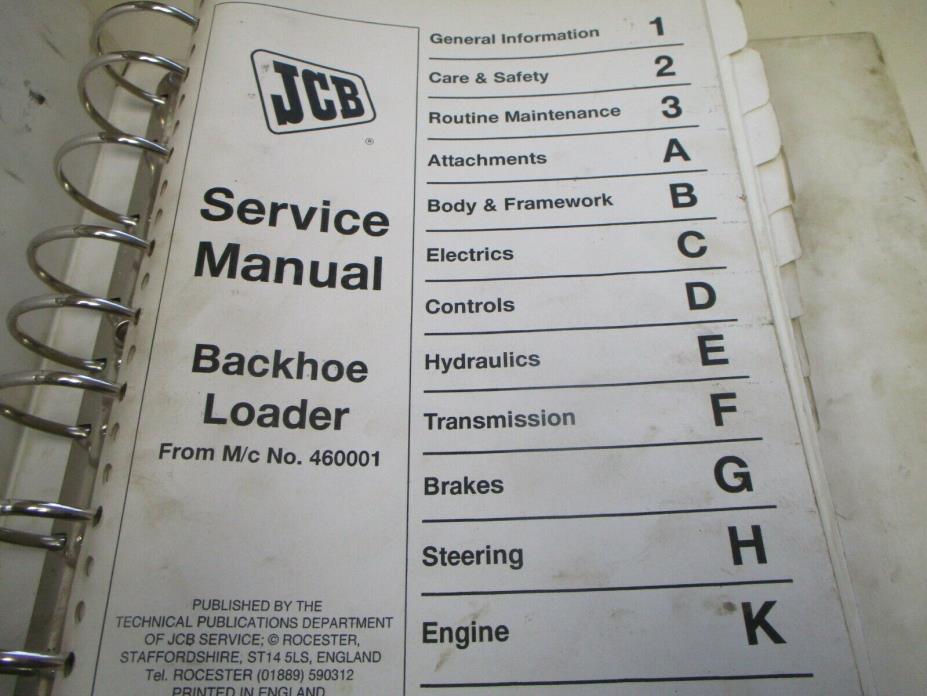 JCB Backhoe Loader Series 3 Service Manual