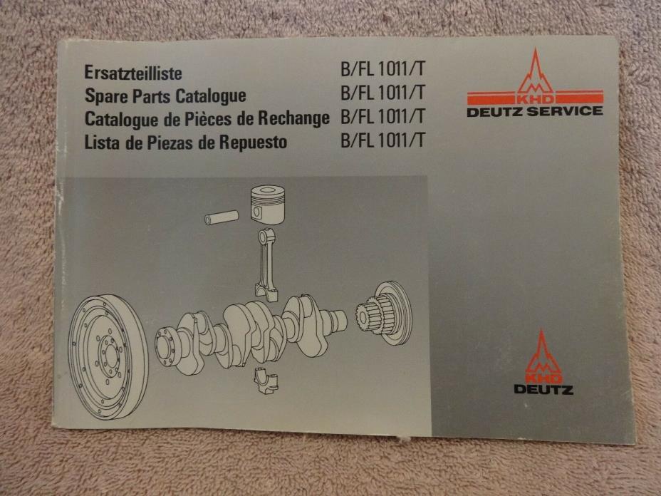 DEUTZ SPARE PARTS CATALOG FOR B/FL 1011/T (MULTI LANGUAGE ) OEM