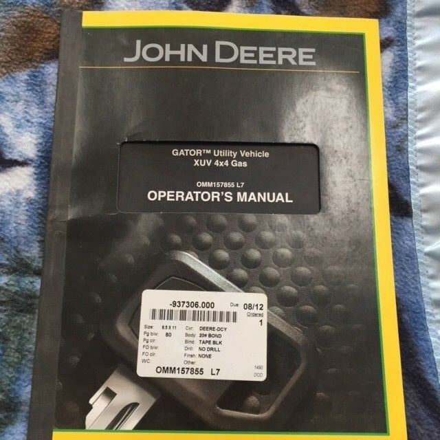 John Deere XUV 4X4 gas Gator Operators Owners Manual OMM157855