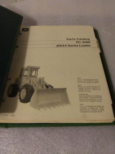 John Deere JD544 Series Loader Parts Catalog PC1068 in binder