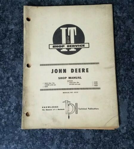 John Deere Series 3020 4000 4020 4320 4520 4620 Shop Manual JD-53
