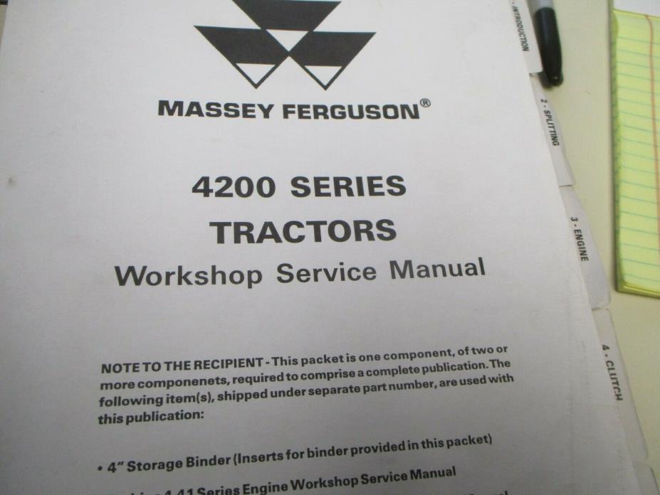 Massey Ferguson 4200 Series Tractors Workshop Service Manual