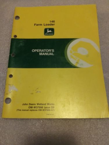 John Deere 146 Farm Loader Operators Manual OMW37996