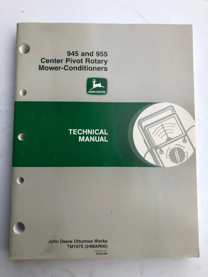 John Deere 945 & 955 Center Pivot Rotary Mower-Conditioners Technical Manual